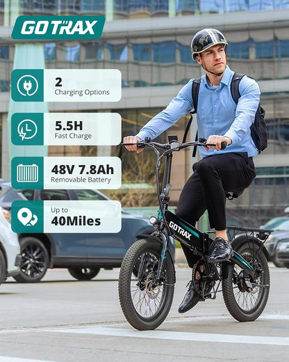 Gotrax R1 Folding Electric Bike – 20″ with 500W Peak Motor & 40 Mile Range – R1 White