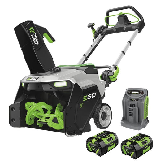 EGO Power+ SNT2124 21″ Single-Stage Snow Blower with Peak Power™, (2) 6.0Ah Batteries and 550W Charger