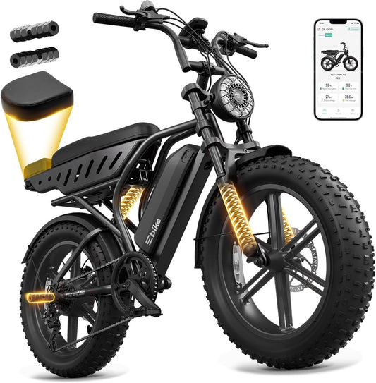 TS TST GRP LLC R9 Electric Bike – 1500W Peak Motor with 48V 15Ah Battery & Dual Seats – R9