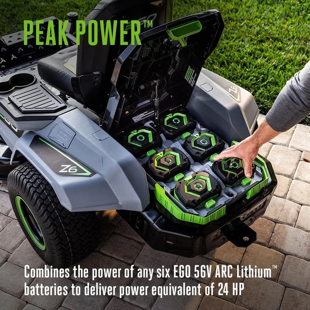 EGO POWER+ Z6 42-in Zero Turn Riding Mower, with 6.0Ah Batteries and 800W Charger zt4214l