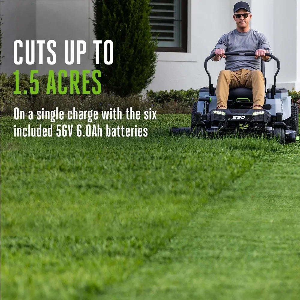 EGO POWER+ Z6 42-in Zero Turn Riding Mower, with 6.0Ah Batteries and 800W Charger zt4214l