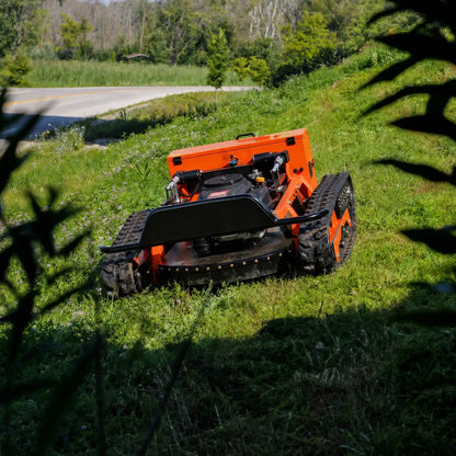 Deepkron 800mm Remote Control Brushless 608cc Gas Robot Lawn Mower Tank Tracks 50 Slope