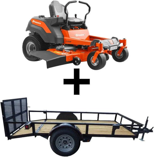 Husqvarna Z254F SE 23HP KAW Zero Turn Mower Util Trailer Handheld Bundle
