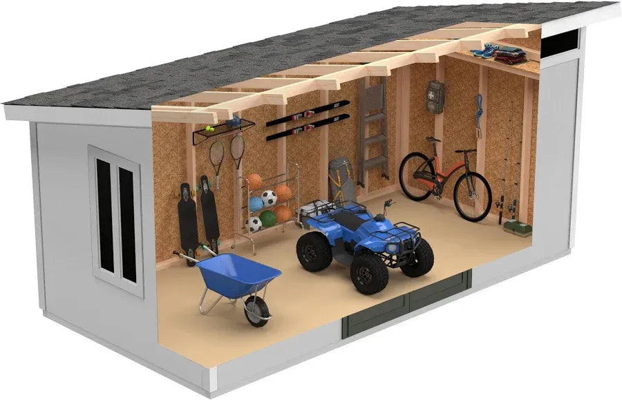 Brighton Wood Storage Shed Size – 16 x 8