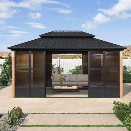 PURPLE LEAF Sunroom Hardtop Gazebo Luxurious Outdoor Living Space