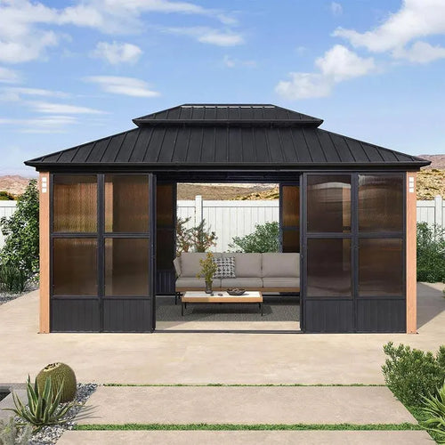 PURPLE LEAF Sunroom Hardtop Gazebo Luxurious Outdoor Living Space