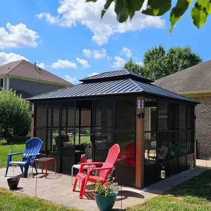 PURPLE LEAF Sunroom Hardtop Gazebo Luxurious Outdoor Living Space