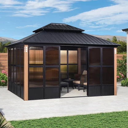 PURPLE LEAF Sunroom Hardtop Gazebo Luxurious Outdoor Living Space
