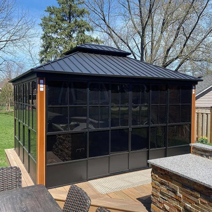 PURPLE LEAF Sunroom Hardtop Gazebo Luxurious Outdoor Living Space