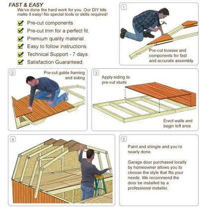 Best Barns Tahoe 12×20 Wood Storage Garage Shed Kit