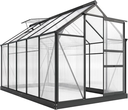 Outsunny 6x10ft Walk-in Polycarbonate Greenhouse Plant Grow Galvanized
