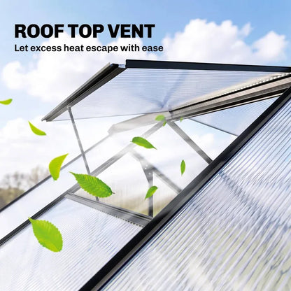Outsunny 6x10ft Walk-in Polycarbonate Greenhouse Plant Grow Galvanized