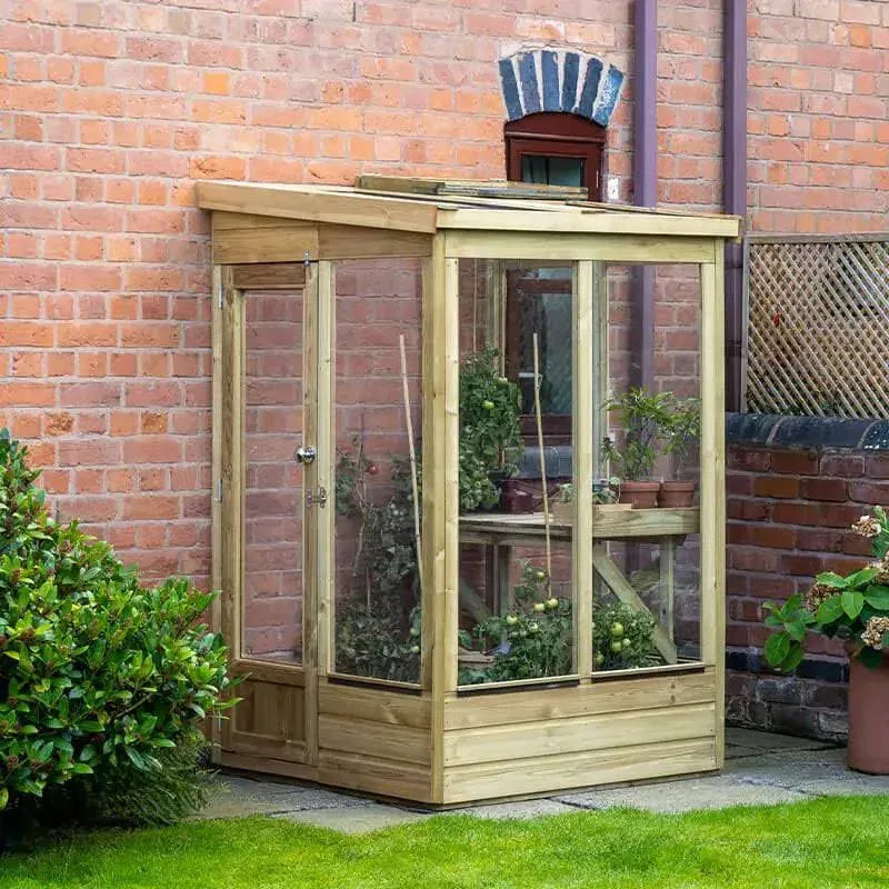 Hartwood 4′ x 4′ Dale Lean-To Wooden Greenhouse