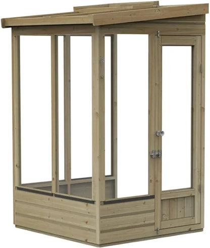 Hartwood 4′ x 4′ Dale Lean-To Wooden Greenhouse